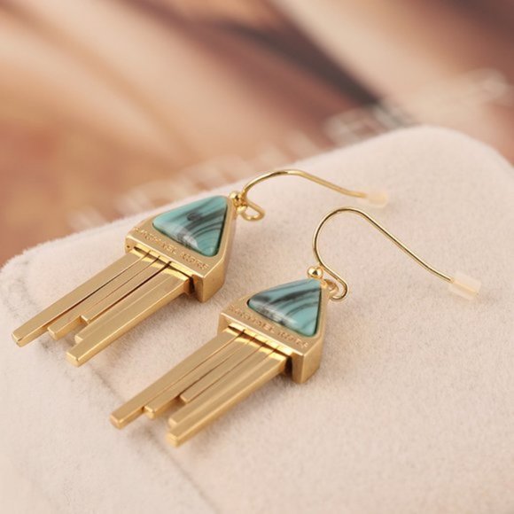 Michael Kors Triangle Tassel Gold-plated Earrings - Picture 4 of 9